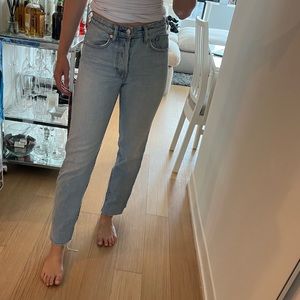High waisted light denim